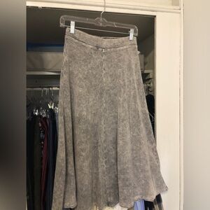 Hardtail midi grey denim wash skirt